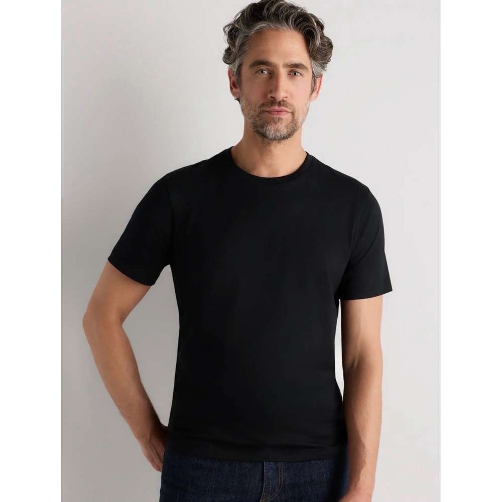 Quince Mens 100% Pima Cotton Short Sleeve Crewneck T-Shirt Black Size M